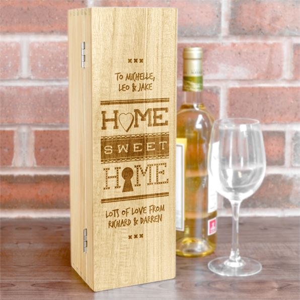 Home Sweet Home Personalised Wine Box 35cm (13.75")