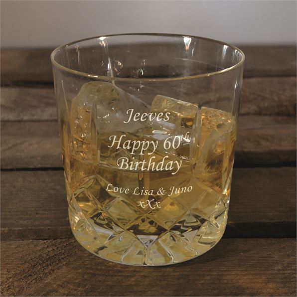 Happy Birthday Personalised Crystal Whisky Tumbler