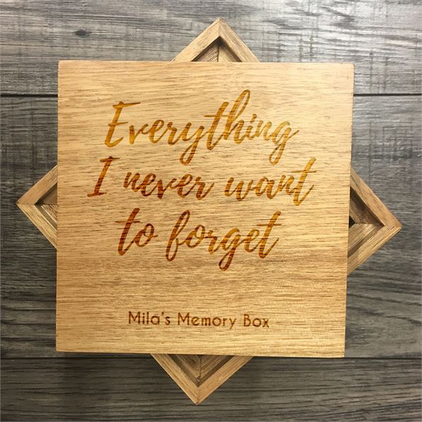 Personalised Oak Photo Box - Never Forget