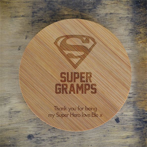 Personalised Grandad Coaster - Super Gramps