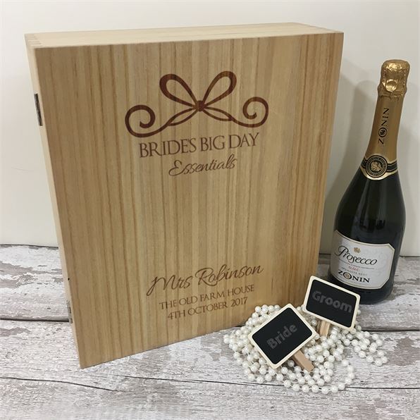 Personalised Triple Wooden Box - Brides Big Day