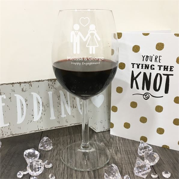 Personalised Engagement Wine Glass