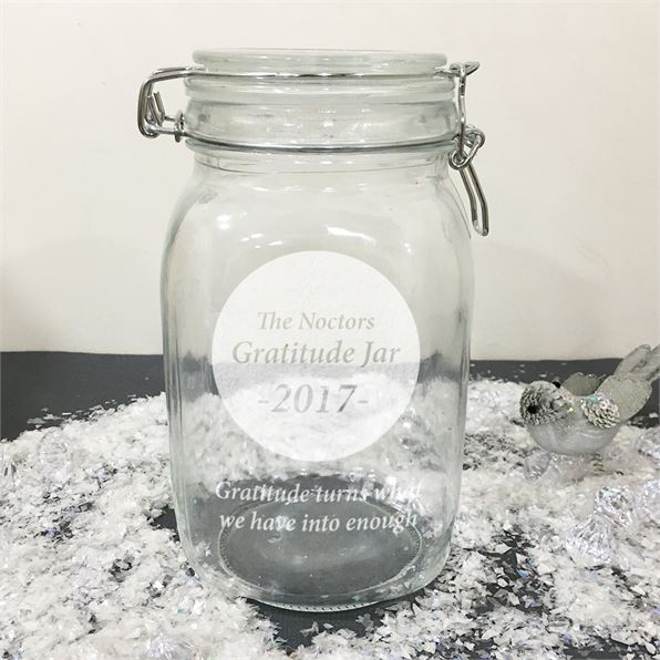 Personalised Gratitude Note Glass Jar