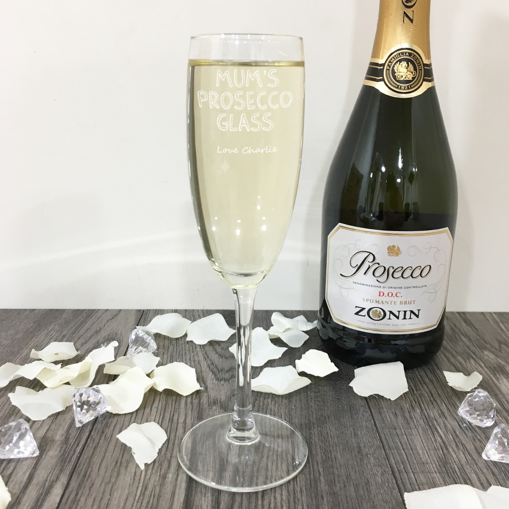 Personalised Engraved Champagne Prosecco Glass Flute Any Message Bridesmaid Gifts  Ideas for Birthday Mothers Day Christmas Her Mum Womens 
