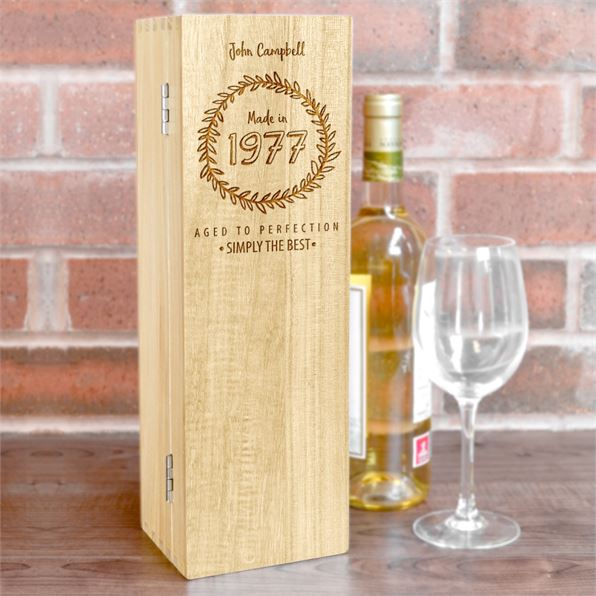 Aged To Perfection Personalised Wooden Wine Box