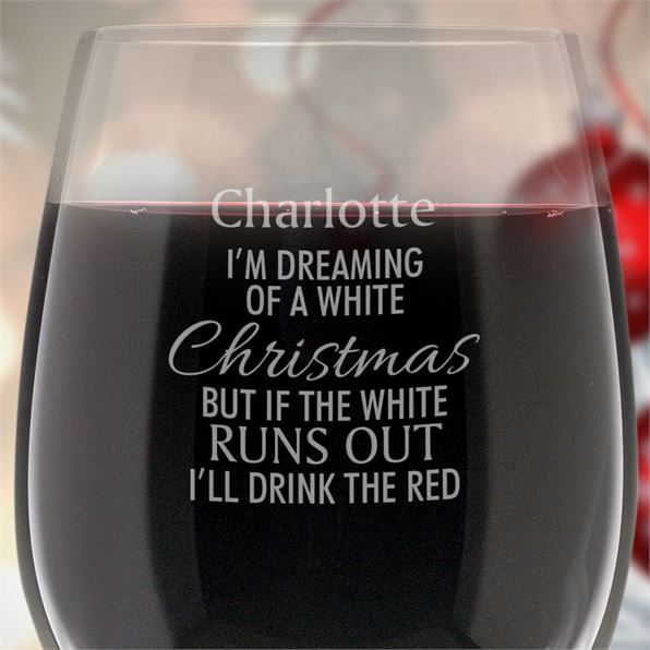 Dreaming Of A White Christmas Wine Glass