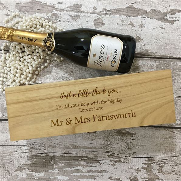 Just A Little Thank You Personalised Wooden Wine Box