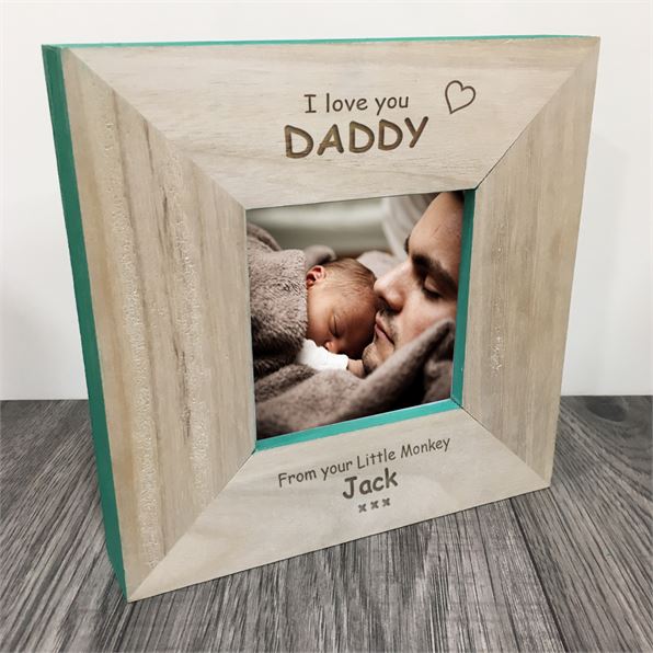 I Love Daddy Photo Frame Personalised Square