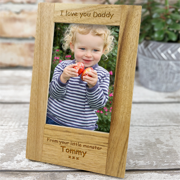 I Love You Daddy Personalised Oak Photo Frame