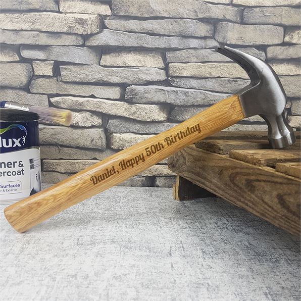 50th Birthday Personalised Wooden Hammer