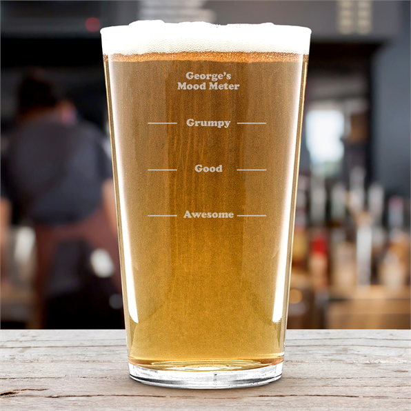 Mood Meter Feeling Awesome Personalised Pint Glass