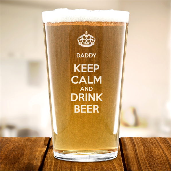 Personalised Keep Calm & Drink Beer Pint Glass