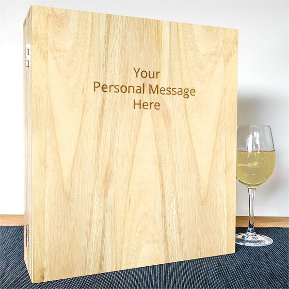 Personalised Triple Wooden Wine Box