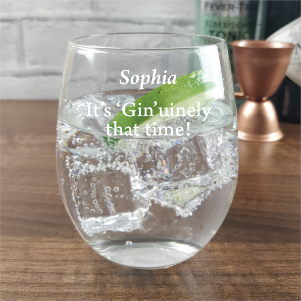 Personalised Gin Tumbler - It's 'Gin'uinely That Time