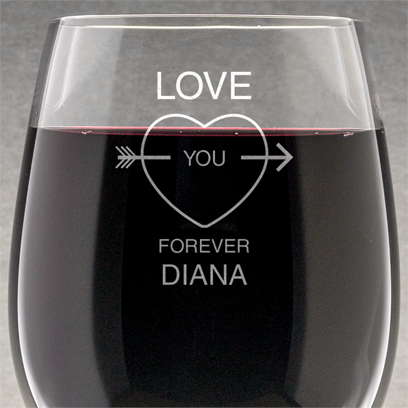 Personalised Wine Glass - Love You Forever