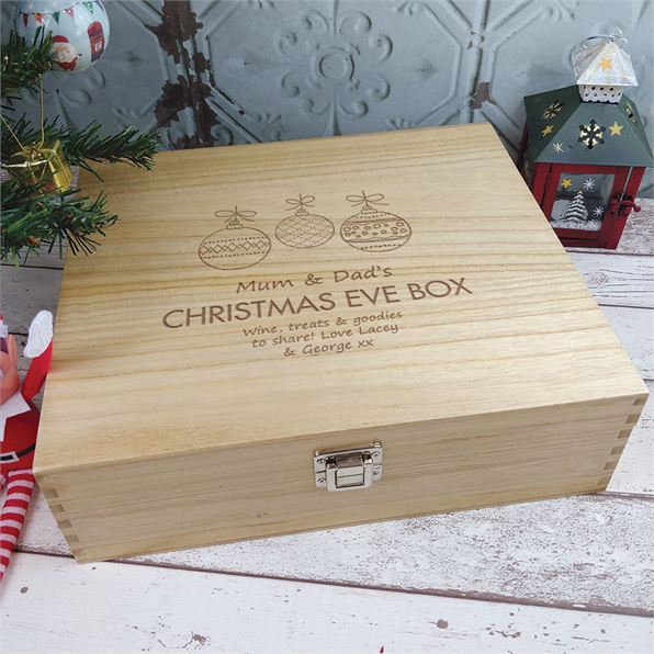 Personalised Christmas Eve Box Large - Bauble Design