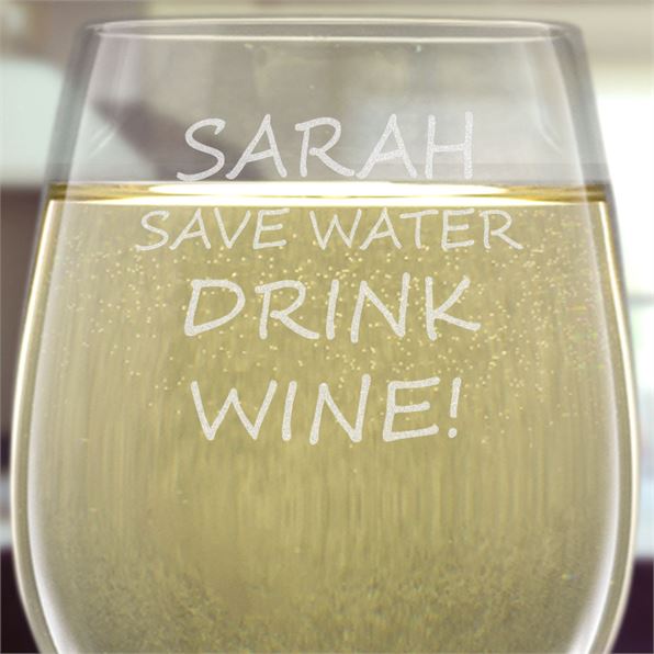 Save Water Drink Wine Glass | Gift Store Ltd