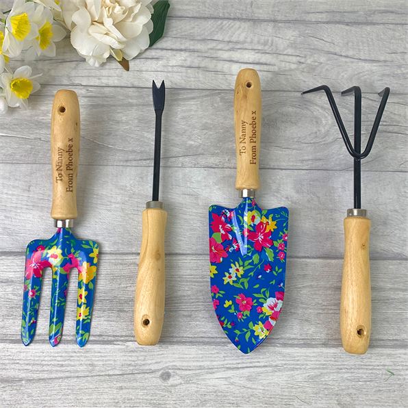 To and From Personalised Floral Garden Tool Set