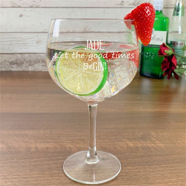Let The Good Times BeGin Personalised Gin Glass