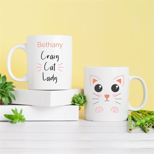 Personalised Crazy Cat Lady Mug