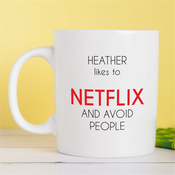 Personalised Netflix & Avoid People Mug