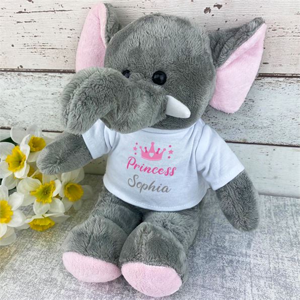 Personalised Princess Teddy Elephant