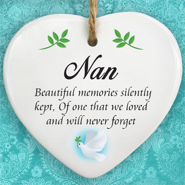 Personalised Memorial Message Hanging Heart