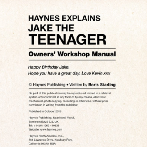 Personalised Haynes Explains Teenagers Manual T Store Ltd