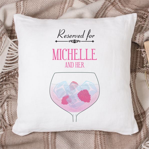 Personalised Reserved For Cushion - Gin