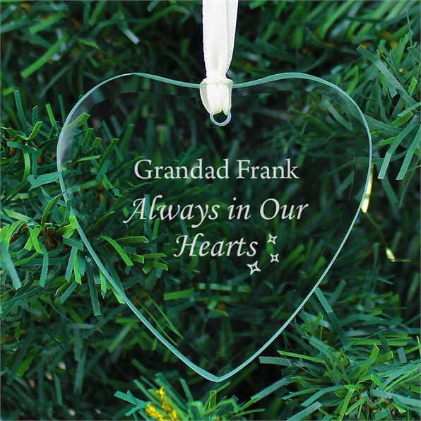 Personalised Memorial Hanging Glass Heart