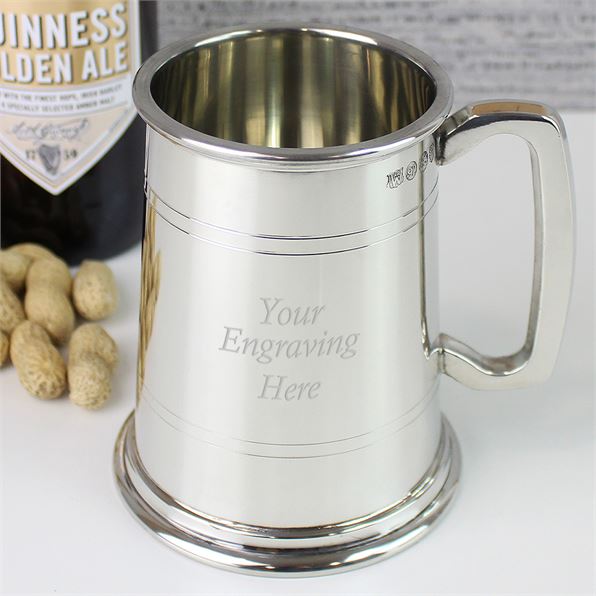 Polished Double Lined 1pt Sheffield Pewter Tankard