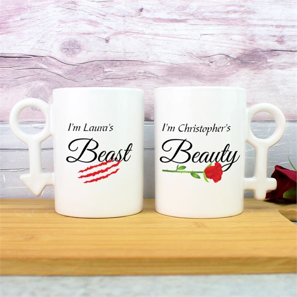 Beauty & The Beast Personalised Mugs (Set of 2)