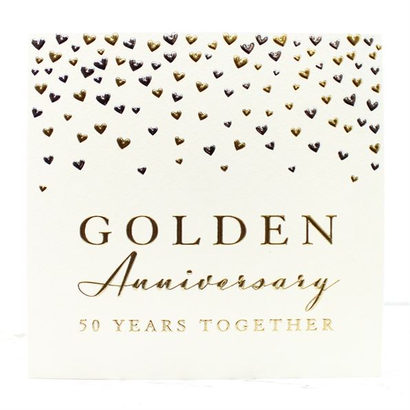 Foil Embossed Golden Anniversary Greeting Card
