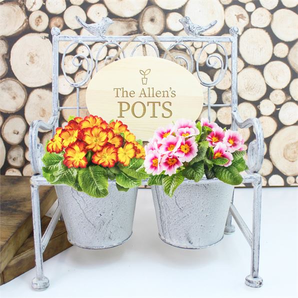 Personalised Garden Plant Pots - Family Bench