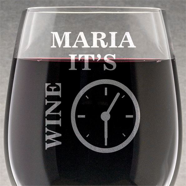 Personalised Wine O'Clock Glass