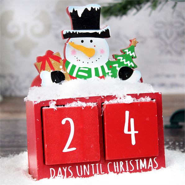 Wooden Snowman Christmas Countdown Blocks