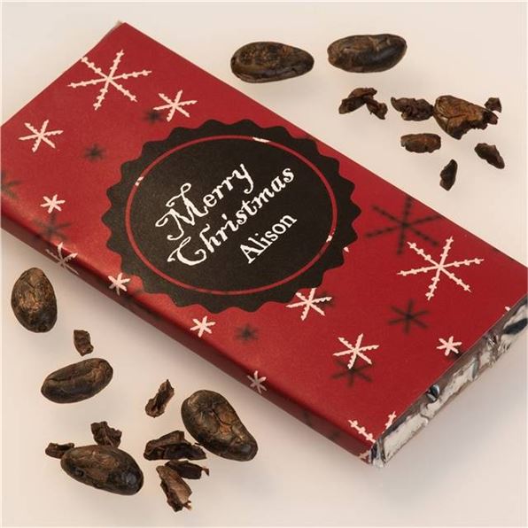 Personalised Christmas Chocolate Bar - Snowflakes