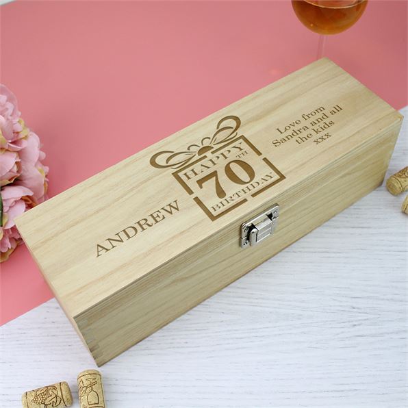 Birthday Present Design Wooden Wine Box