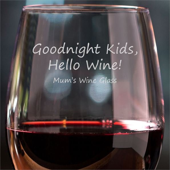 Personalised Mum's Hello Wine Glass