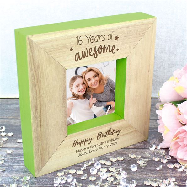 16th Birthday Personalised Photo Frame Square