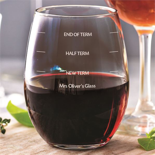 Teacher's Measures - Personalised Stemless Wine Glass