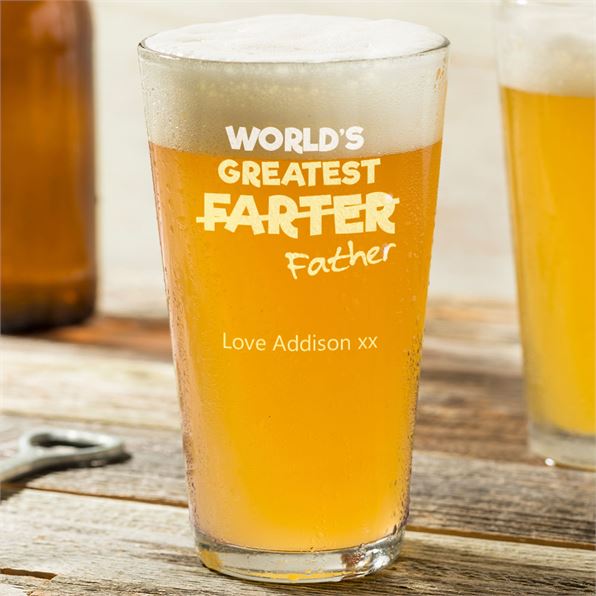 Personalised Pint Glass - World's Greatest Farter
