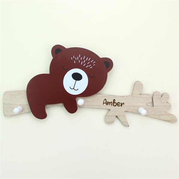 Personalised Bear Children's Coat Rack