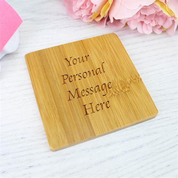 Personalised Square Bamboo Coaster