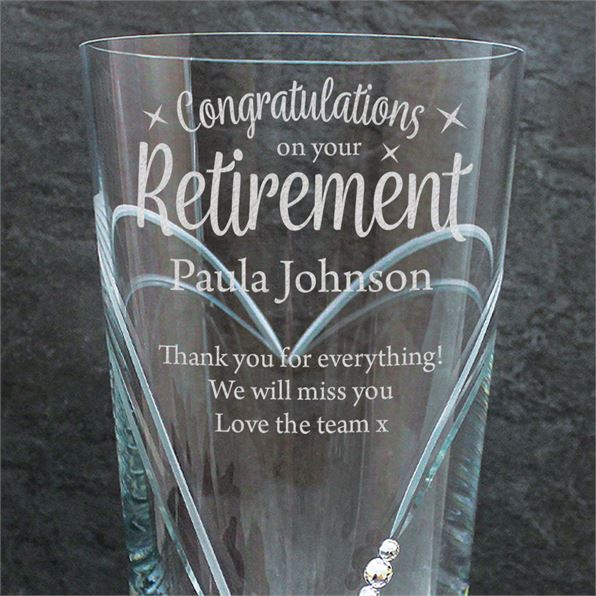 Personalised Swarovski Diamante Retirement Glass Vase