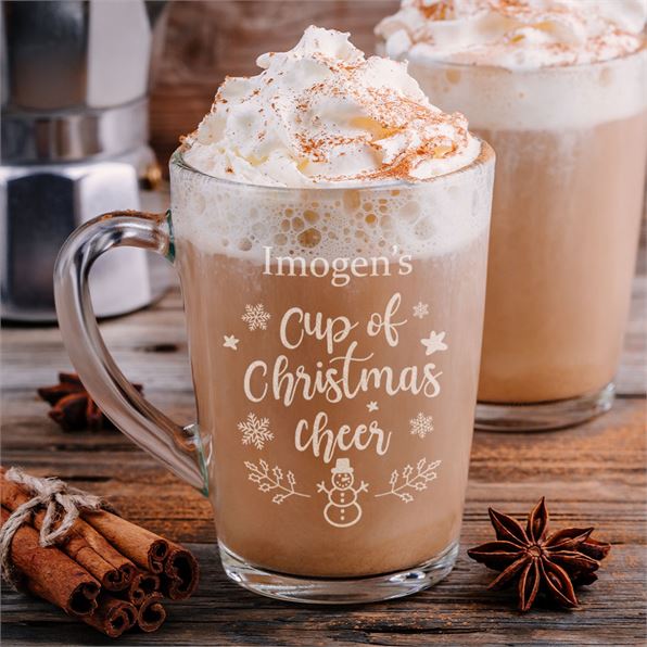 Personalised Christmas Cheer Glass Mug