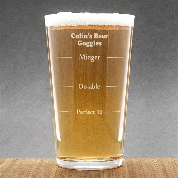 Personalised Beer Goggles Perfect 10 Pint Glass