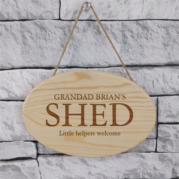 Grandad's Shed Personalised Wooden Hanging Sign