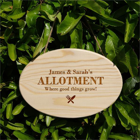 Allotment Personalised Wooden Hanging Sign