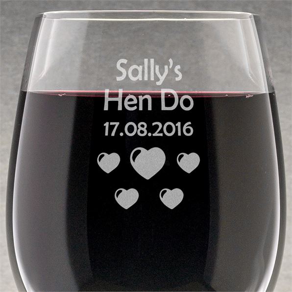 Personalised Hen Party Wine Glass - Bride's Hen Do